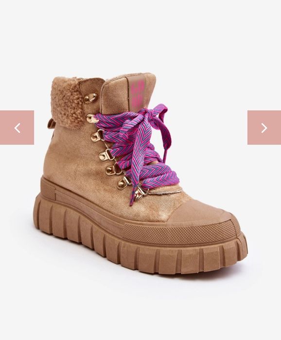 Ocieplane traperki na grubej podeszwie