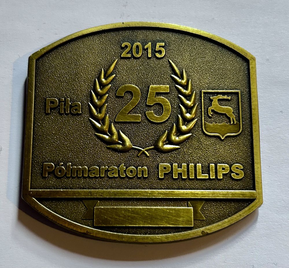 Medal pamiątkowy z 25 półmaratonu Philips w Pile