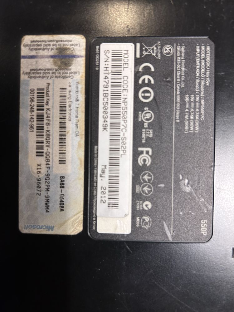 Laptop Samsung 550P5C/550P7C