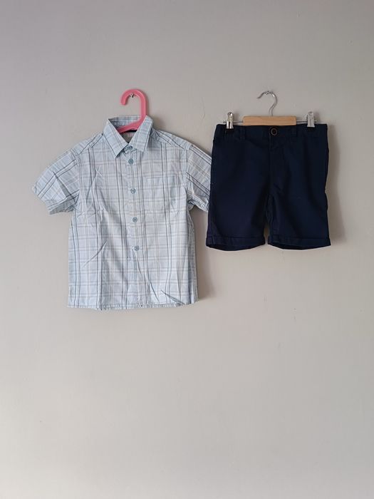 Elegancki komplet dla chłopca krótkie spodenki oraz koszula 122