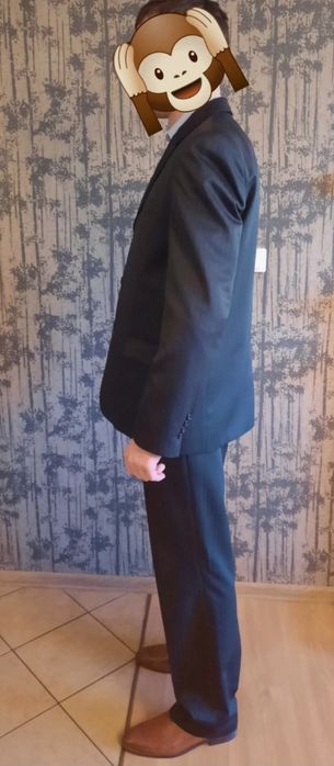 czarny garnitur na wysoką osobę 190cm