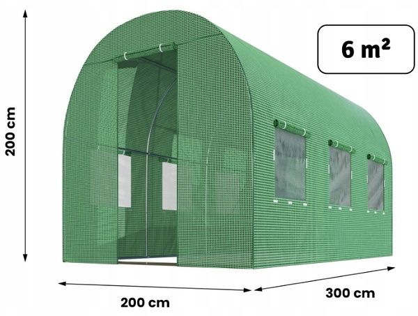 Теплиця - парник 6 м² 300 x 200 см (Польща)