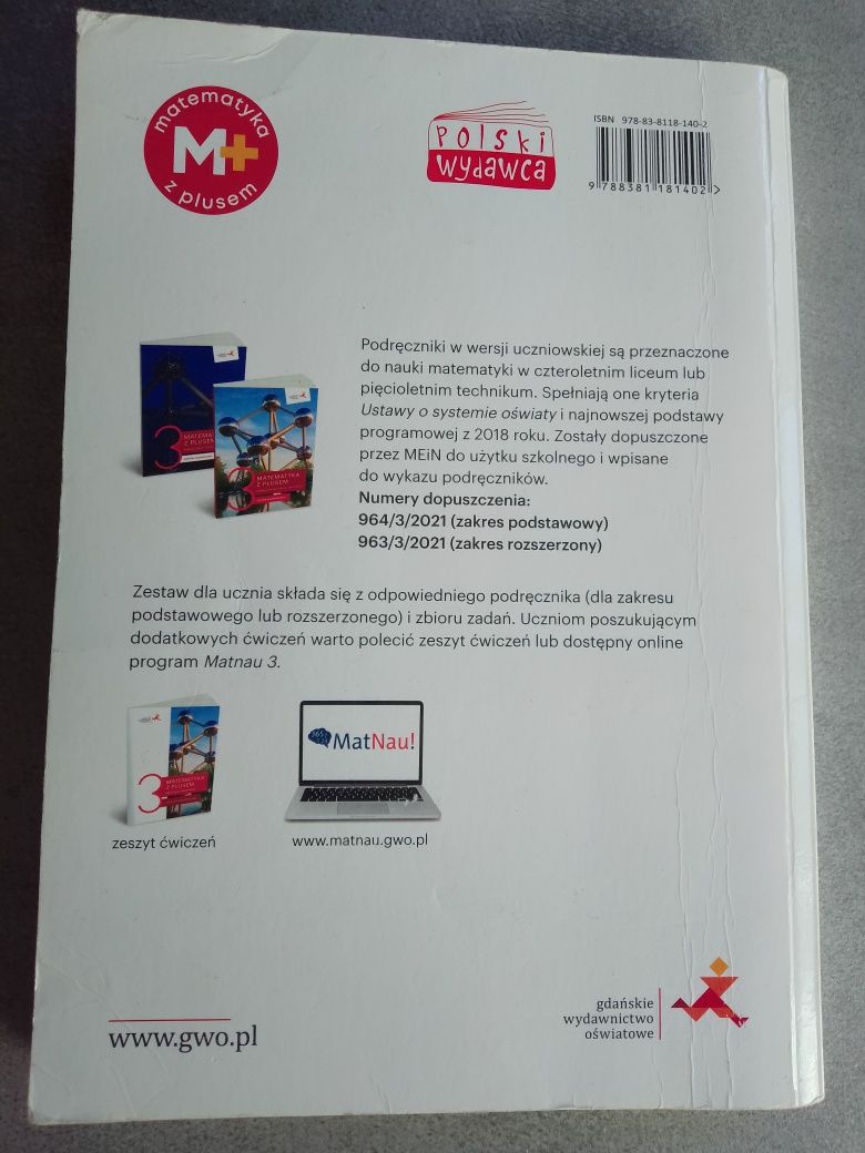 Matematyka z plusem zbiór zadań dla liceum i technikum.