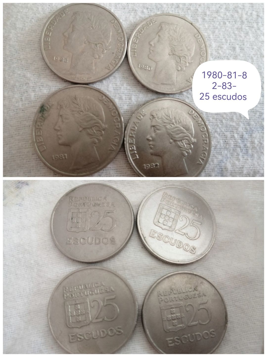 Moedas portuguesas e francesaa