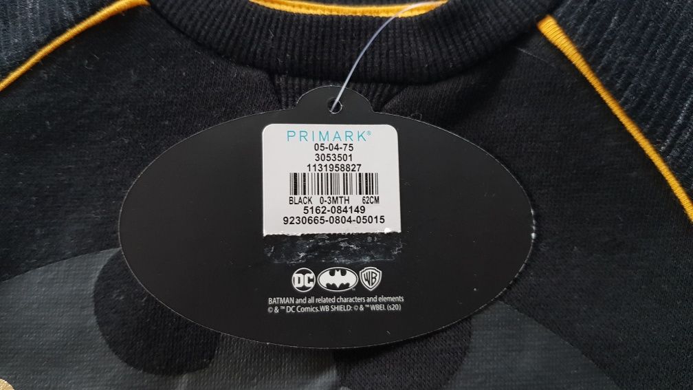 Dres niemowlęcy Batman Primark 62 czarny