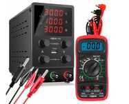 ZASILACZ laboratoryjny 30V 10A regulowany USB 5V + Miernik prądu