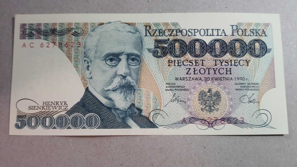 Mega Rzadkość L9 !!! 500000 złotych 1990 s. AC