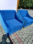 2 fotele nowe + pufy granatowe