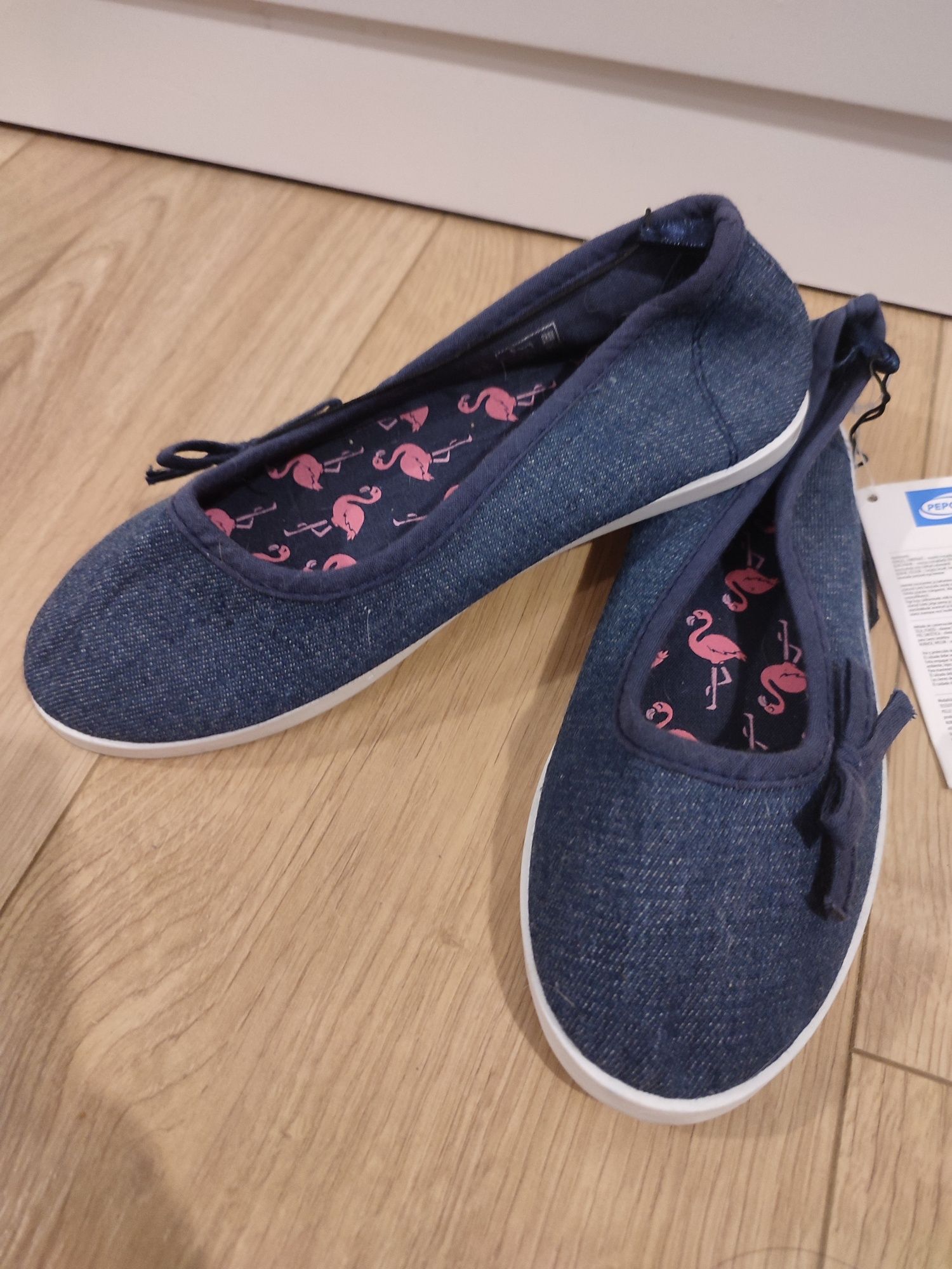 Nowe z metką buty trampki baleriny granatowe rozmiar 34