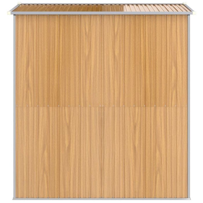 Abrigo de Jardim Metálico 192x191x223 cm – Castanho Claro – Novo