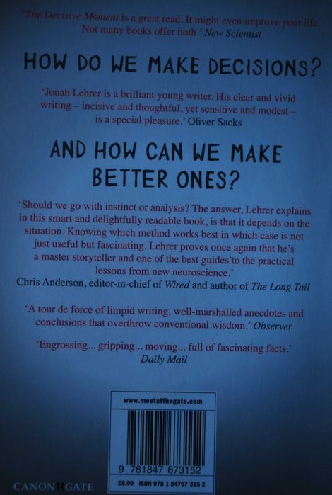 The Decisive Moment de Jonah Lehrer