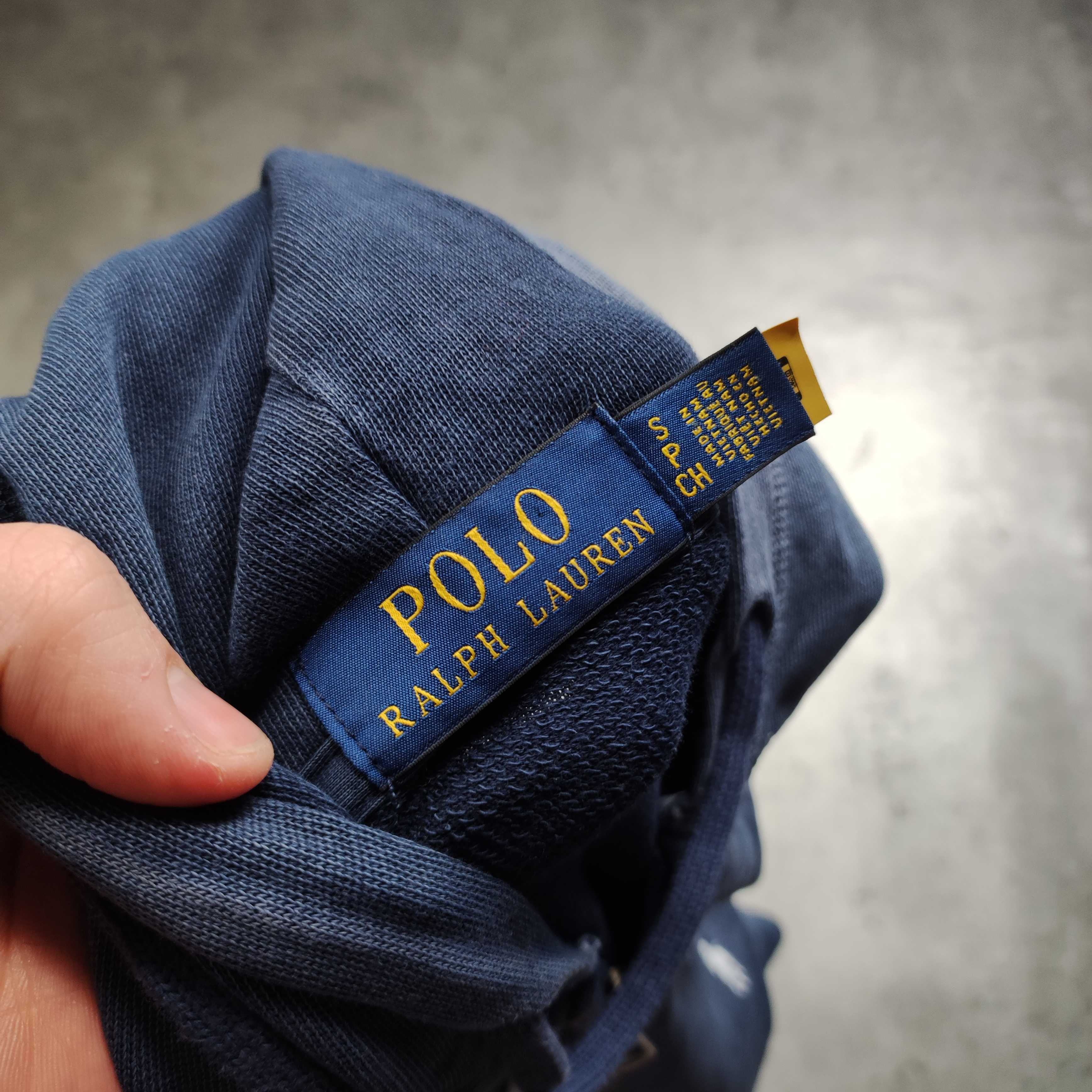 MĘSKA Granatowa Rozpinana Bluza z Kapturem Hoodie Ralph Lauren POLO