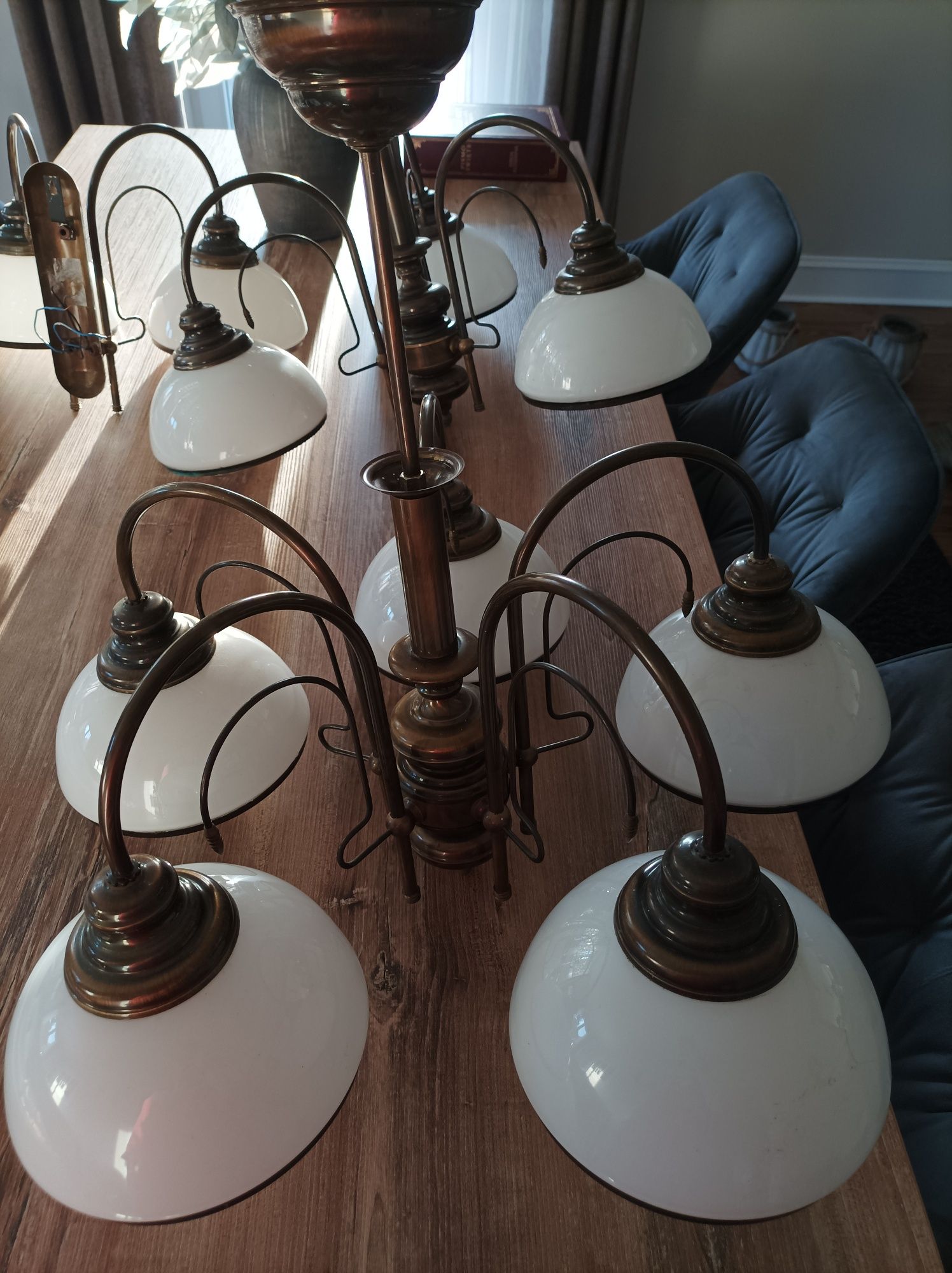 Lampy zestaw z 5 i 3 kloszy plus kinkiet