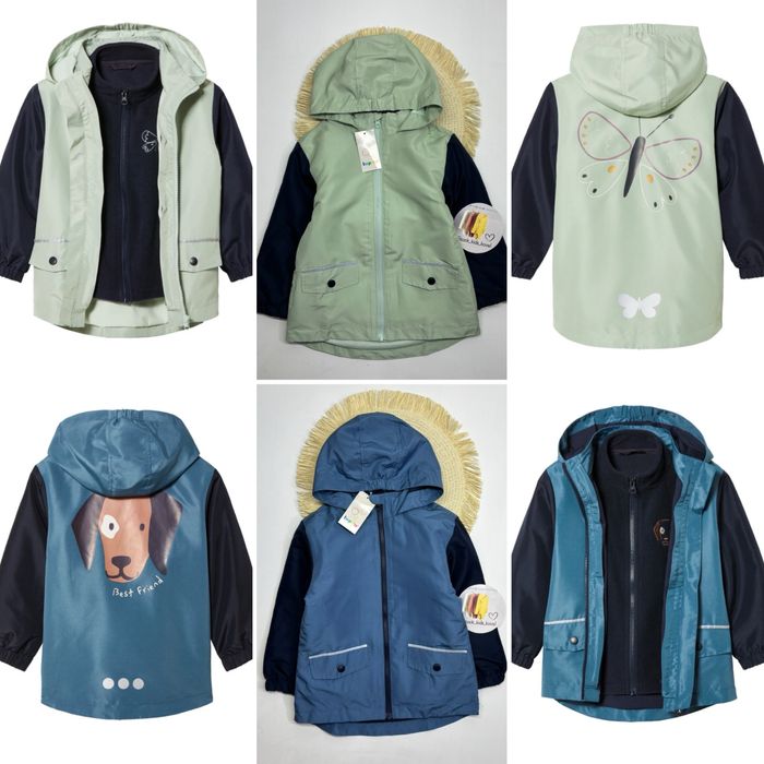 Куртки, дощовики, комбенізони, жилетки Lupilu та інші 56-164 розміри