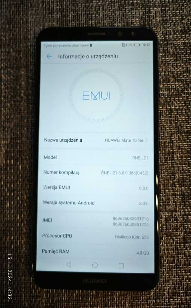 Huawei mate 10 lite 4GB ram android 10