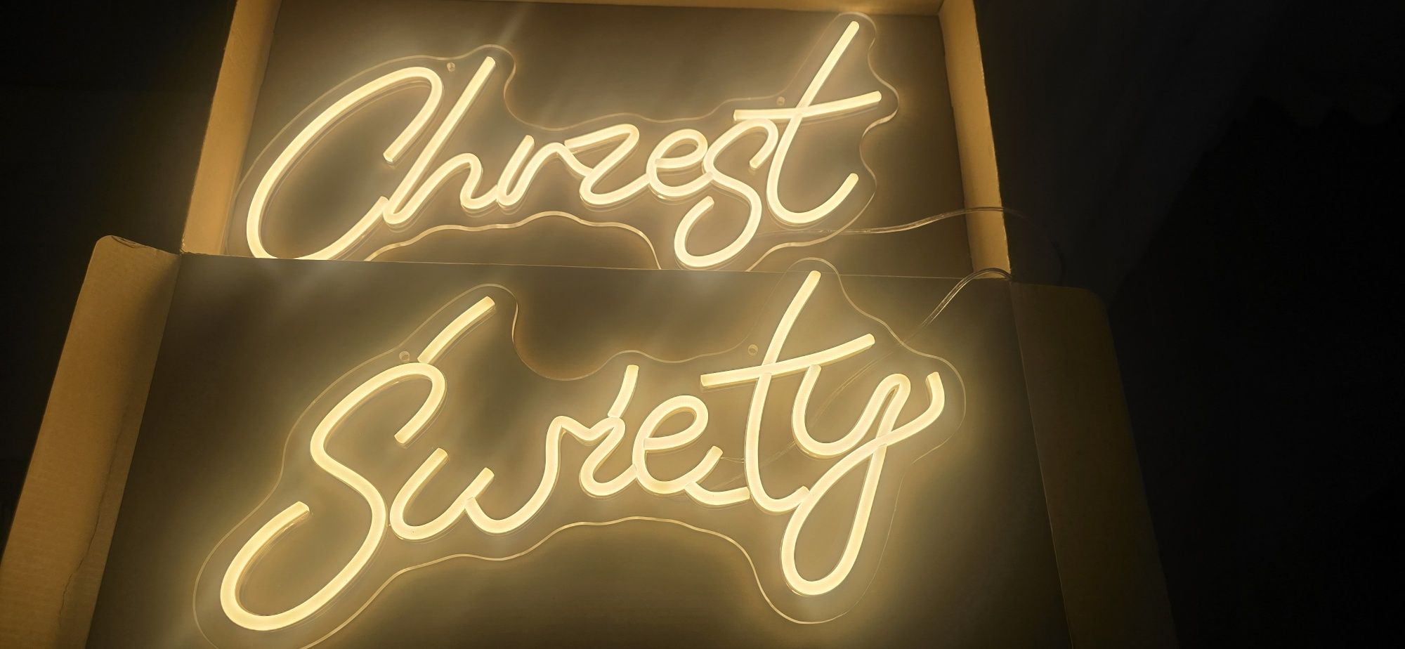 Chrzest Święty neon led napis