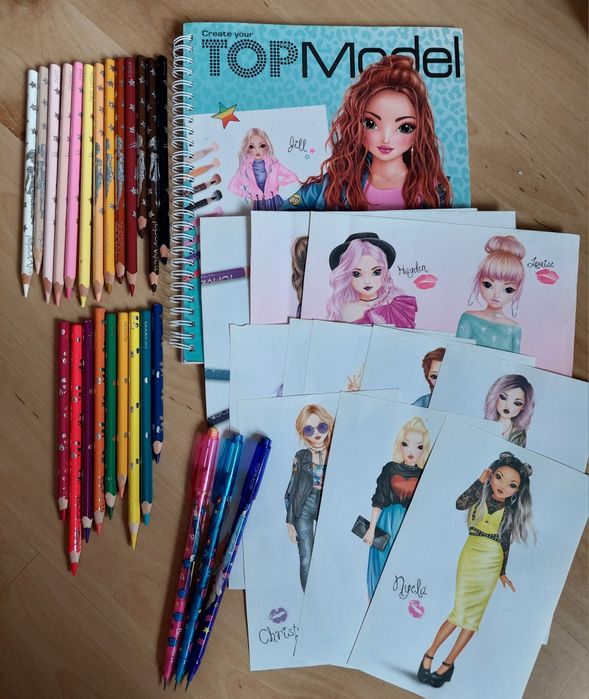 TOP MODEL - szkicownik, kredki, ołówki