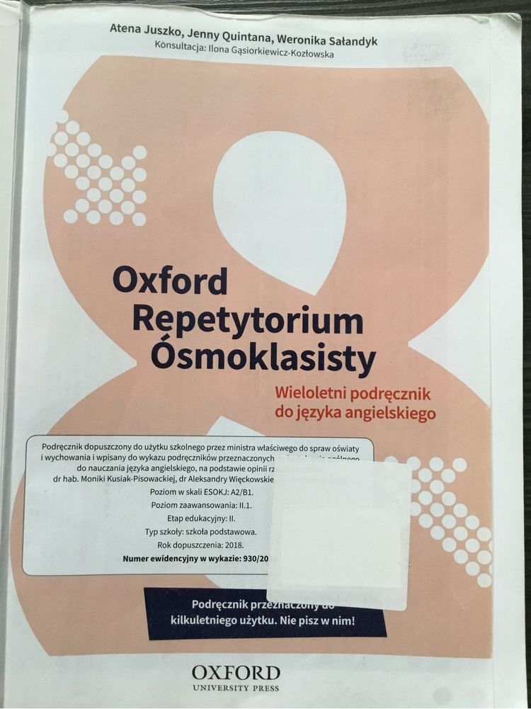 Oxford Repetytorium Ósmoklasisty Wieloletni podręcznik do j.ang.