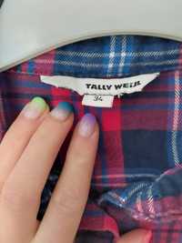 Koszula w kratę Tally Waijl xs 34 100% bawełna czerwona z niebieskim.