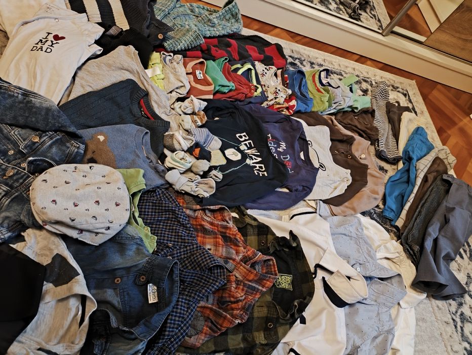 Mega paka 92 zima jesień koszula eleganckie zestawy spodnie swetry