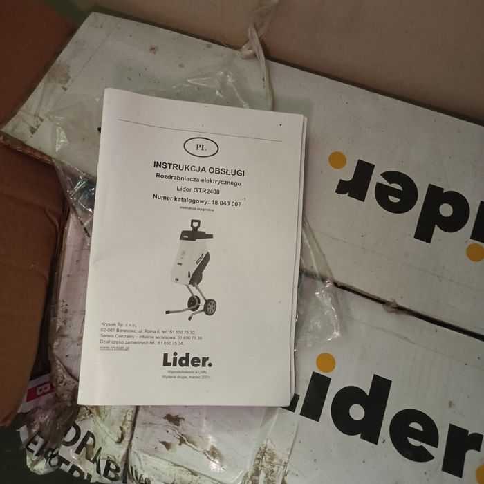 Lider grę 2400 rębak rozdrabniacz gałęzi