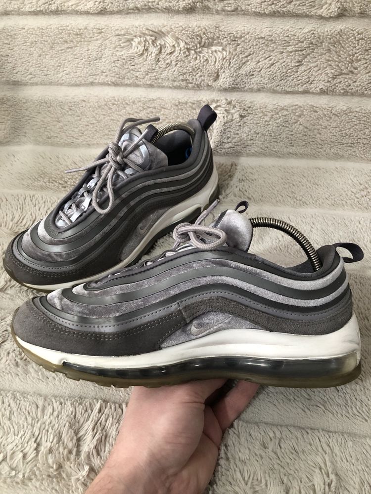 БАРХАТ NIKE AIR MAX (38-38.5) 24.5-25см кроссовки женские велюр серый