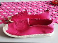 Espadryle jak nowe amarantowe, r. 38