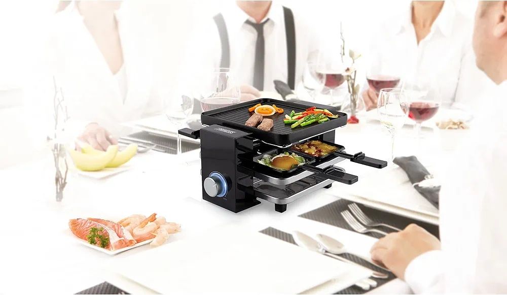 Grill elektryczny Princess piano raclette dla 4 osób 700w 4 patelnie