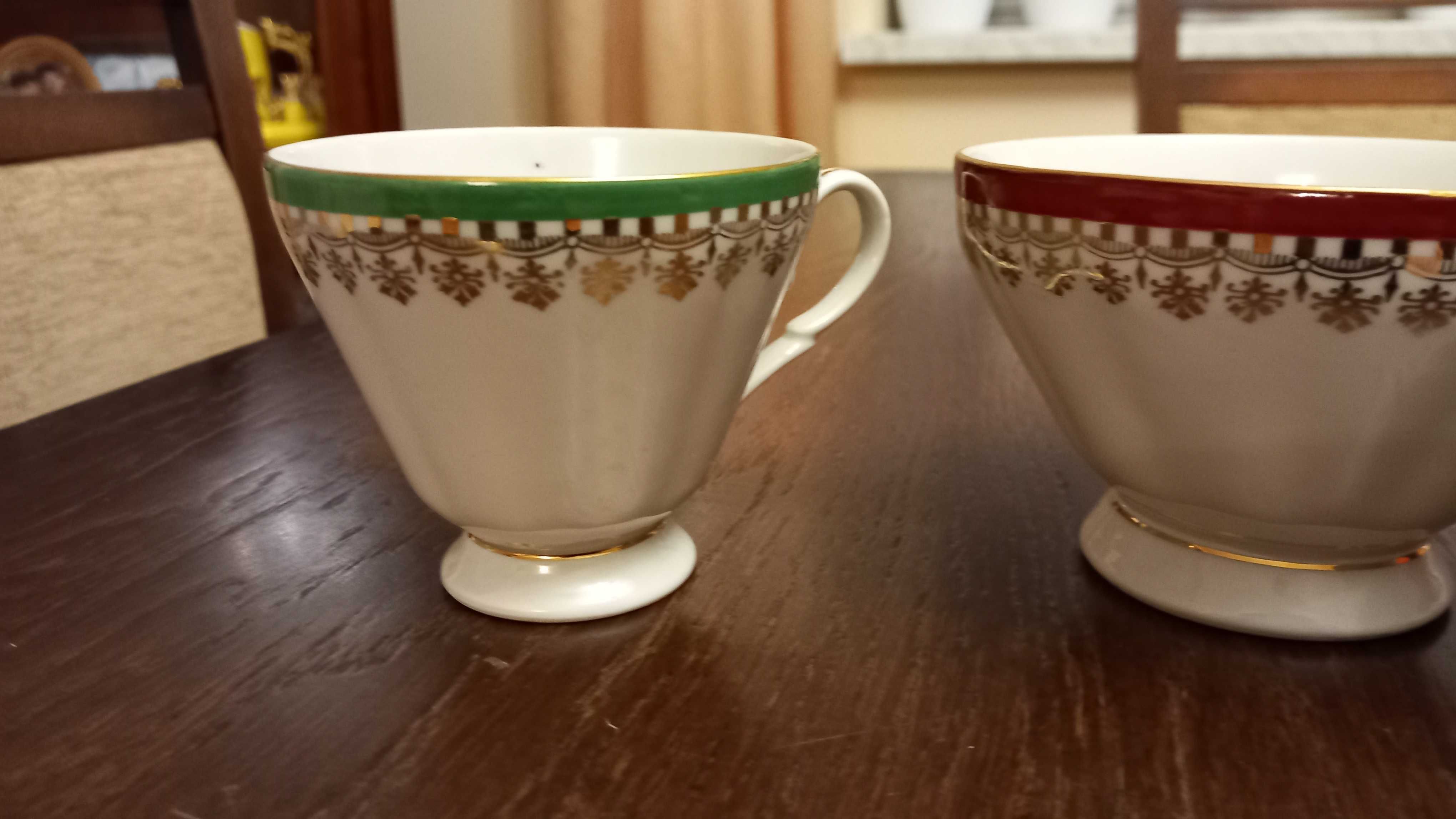 Porcelana Wałbrzych filiżanki i cukiernica Wałbrzych serwis do kawy