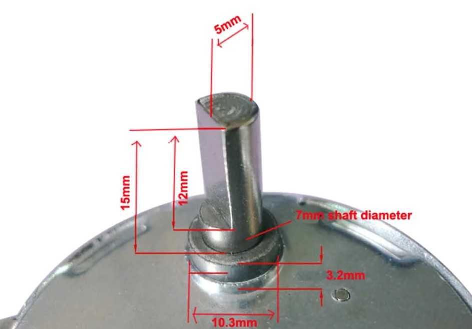 Motor 12v 1.5RPM para Chocadeiras, com haste metal
