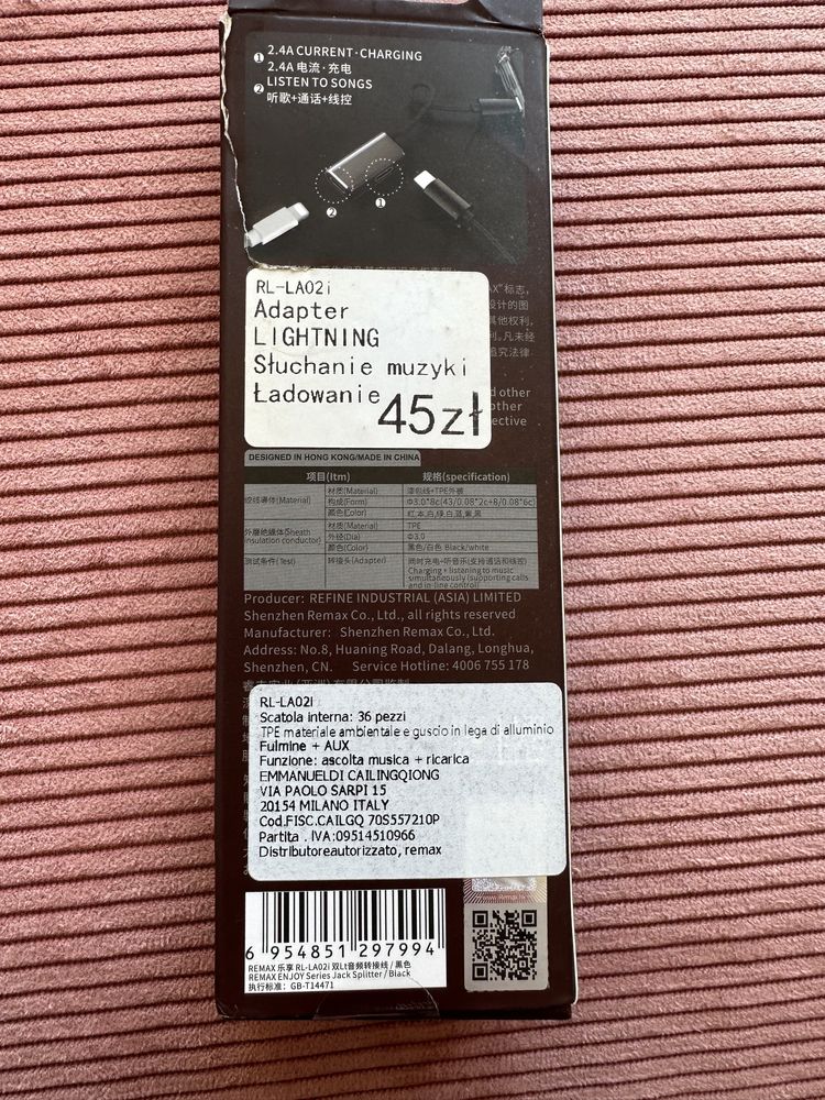 Adapter do iPhone 2 x lightning