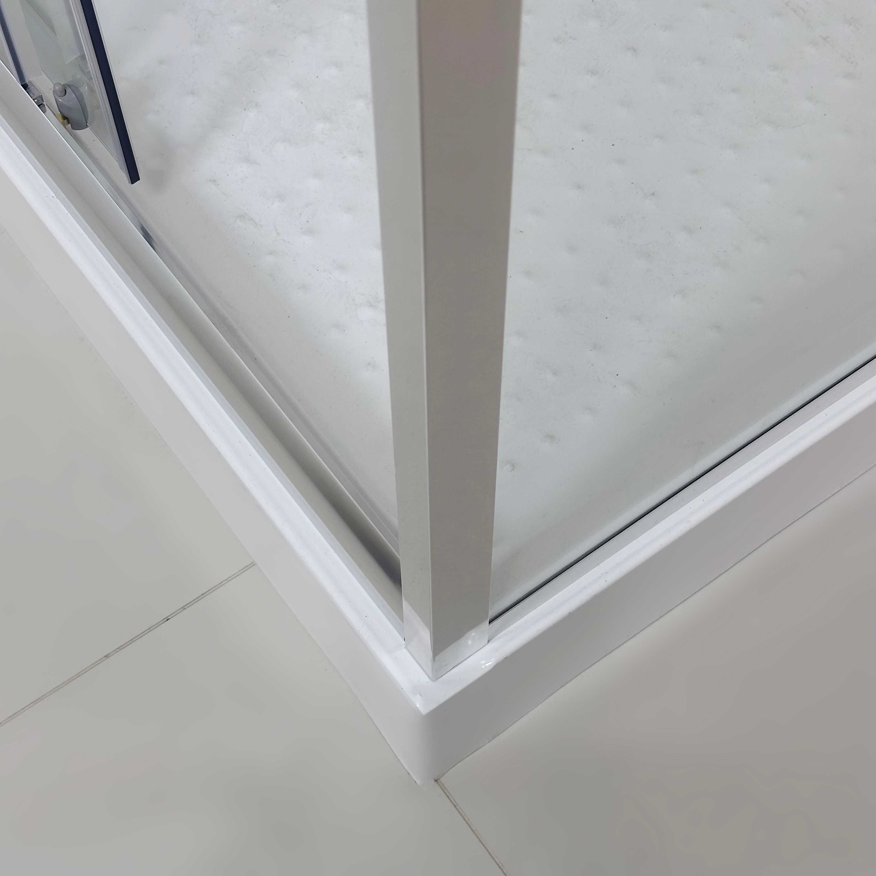 Kabina Prysznicowa 100 x 80 Rozsuwana Przesuwna Transparentna Chrom