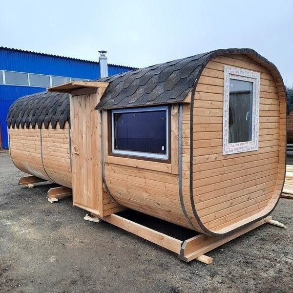 Квадро-баня 6 м, топка в парной печь стандарт, козырёк над входом,.