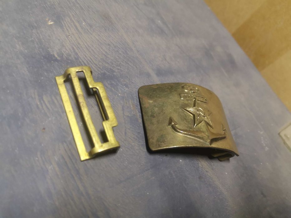 Пряжка и зацеп на ремень мор флот СССР якорь и серп и молот