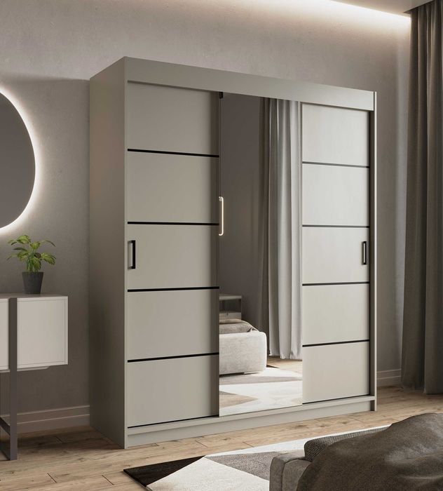 Szafa Przesuwna Garderoba Kaszmir Shadow 180cm do Salonu i Sypialni