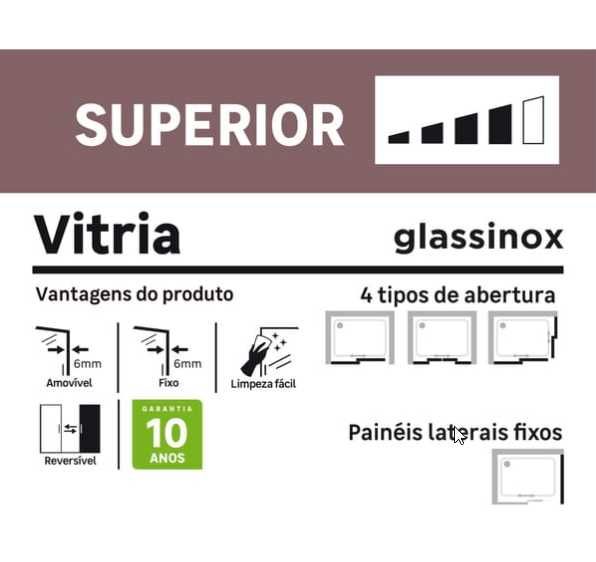 Resguardo de banheira , marca Glassinox , modelo Vitria