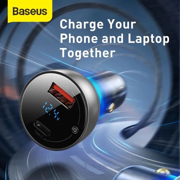 Baseus 65W Автомобильное зарядное устройство Particular Digital