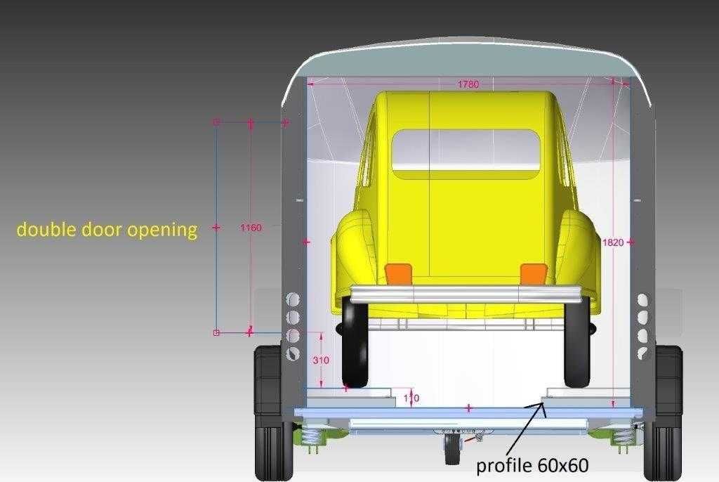 Przyczepa Zabudowana Kontener Furgon Cargo, Aerodynamiczna