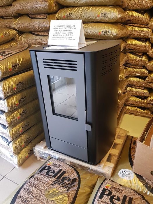 Nowy piec, kominek na pellet Artel Julia Next 7,8 kW Ecodesign, cichy