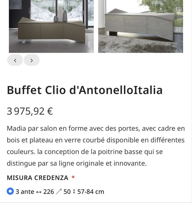 Komoda Clio kredens Antonello Italia włoska premium