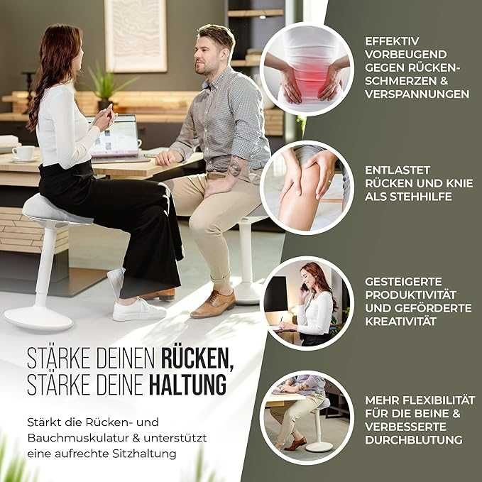 Vina Home SH-01S ergonomiczny taboret biurowy, certyfikat IGR