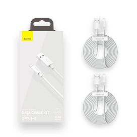 Zestaw Baseus 2x kabel USB - Lightning szybkie ładowanie 1,5 m biały