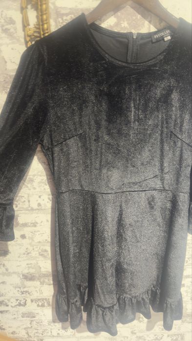 Платье бархат стрейч рюши