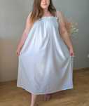 Biała sukienka midi na ramiączkach bawełna wiskoza boho oversize 42 XL