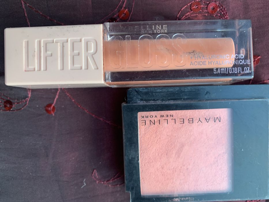 Косметика: румяна Maybelline, блиск