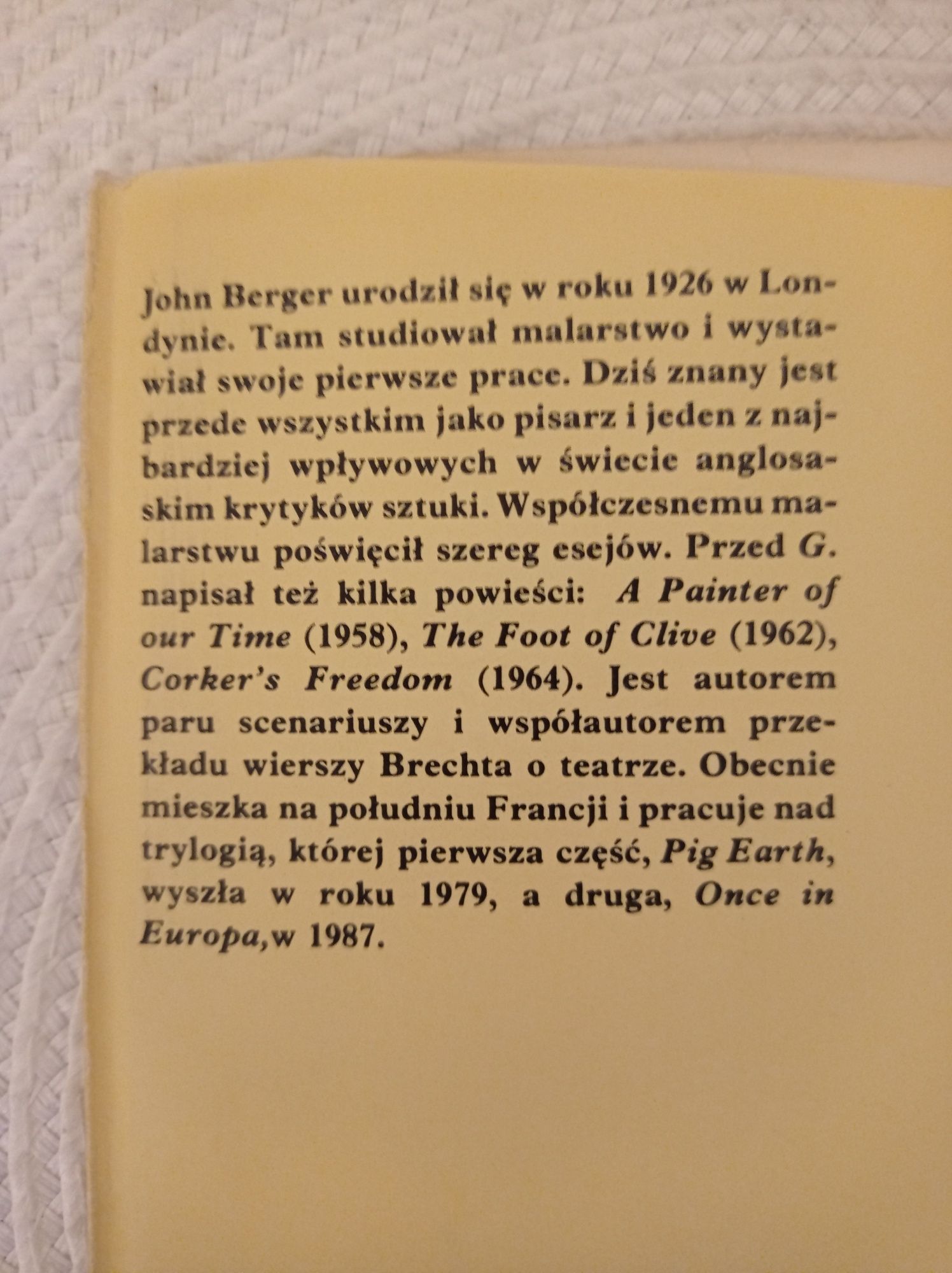 G. John Berger , powieść