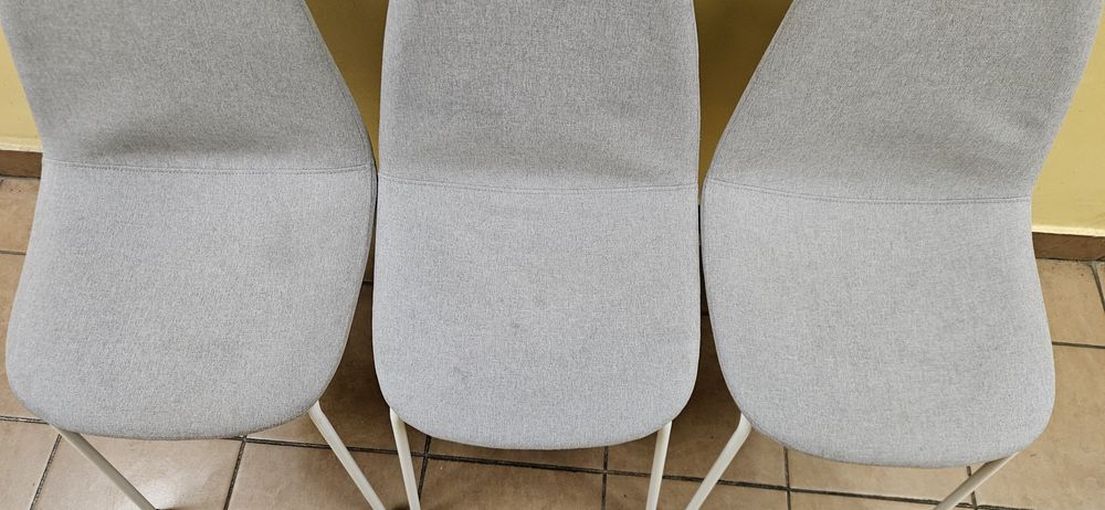 Krzesla tapicerowane szare 3 szt