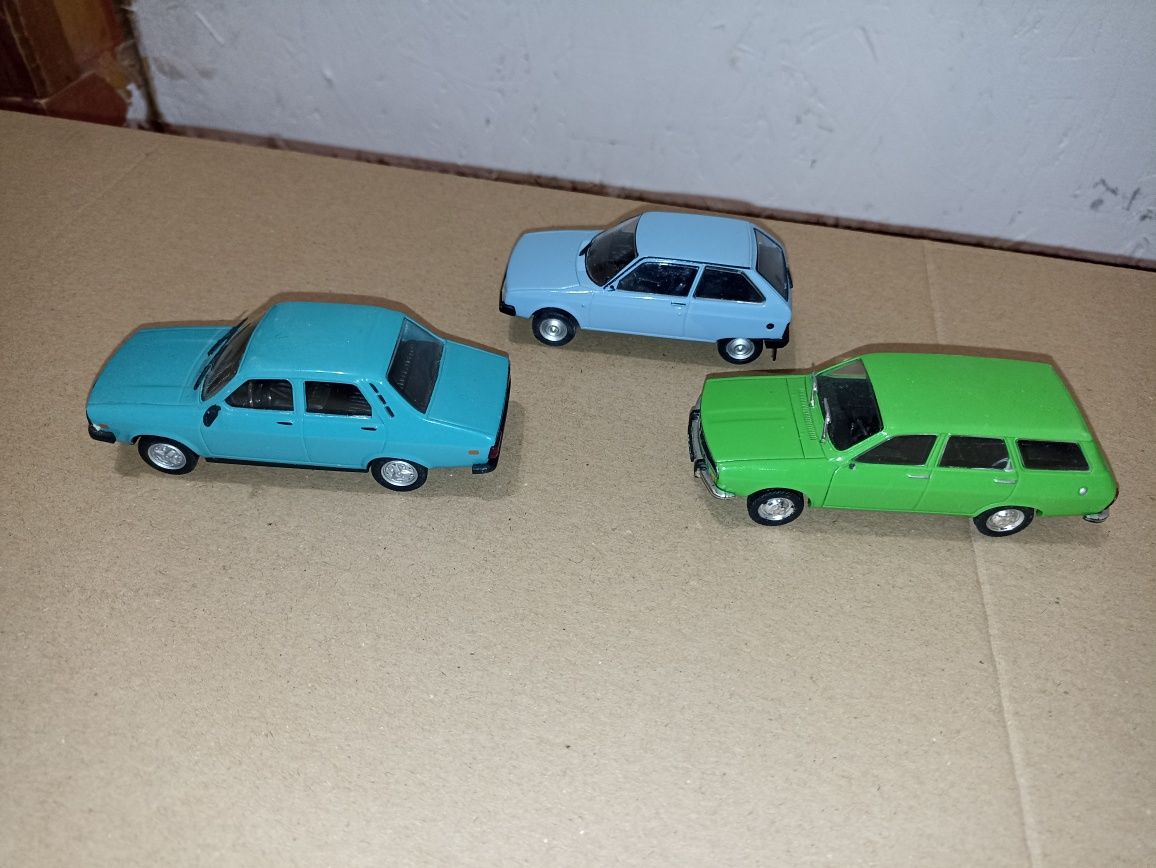 Trzy modele samochody rumuńskie deagostini 1:43 legendy prl