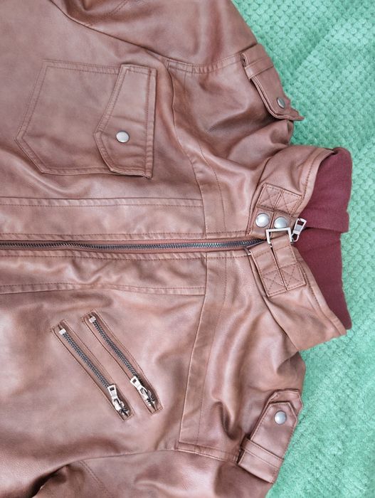 Куртка чоловіча із 100% PU (штучної шкіри), ретро-бомбер