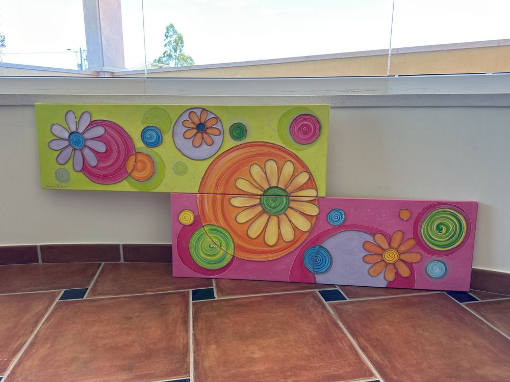 Quadros pintados à mão em tela!